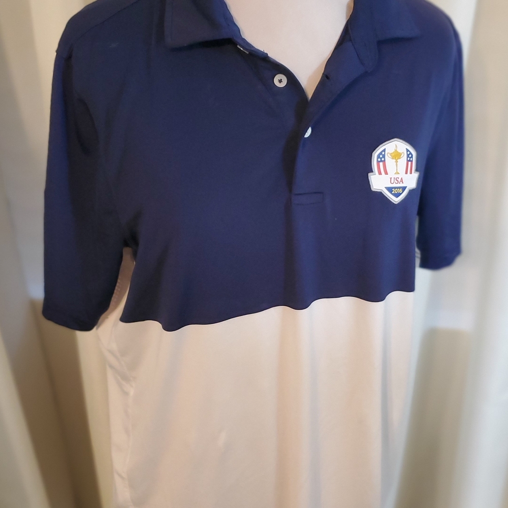 RLX Ralph Lauren Polo Shirt Blue USA Team Ryder Cup sz L